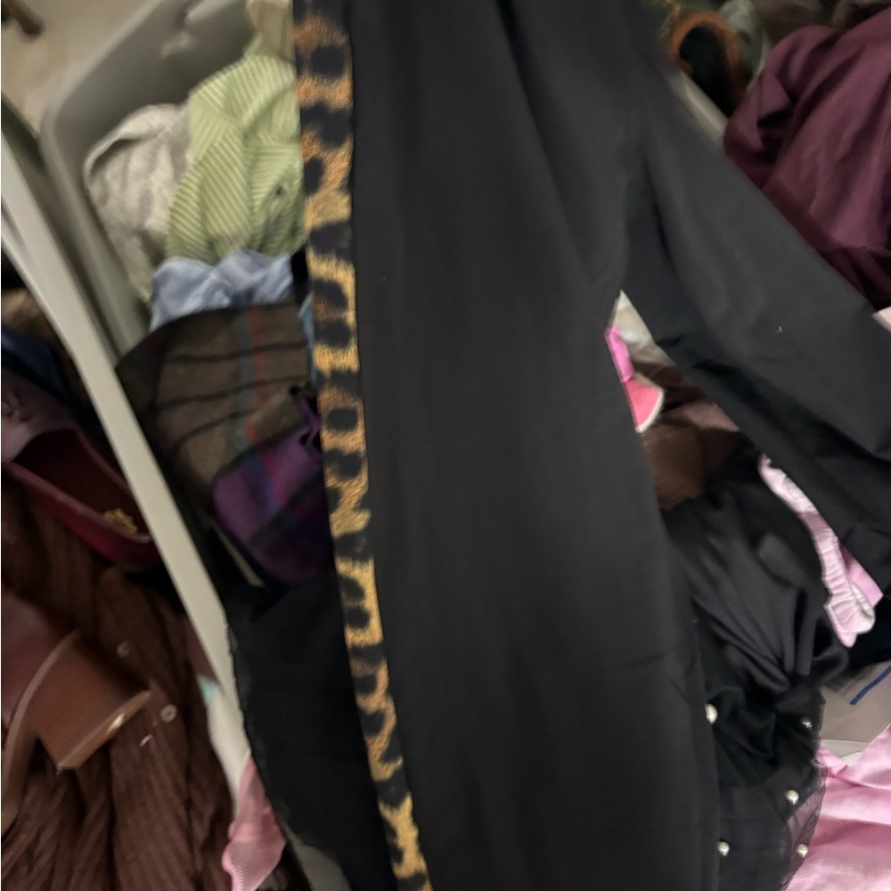 Terez new without tags black joggers with cheetah stripes